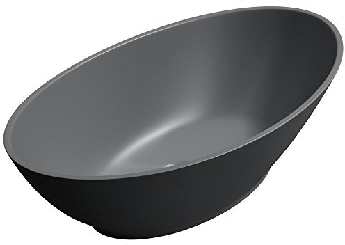 Mai & Mai Waschbecken Aufsatzwaschbecken Waschschale Waschtisch aus Mineralguss in matt Anthrazit Oval Col807