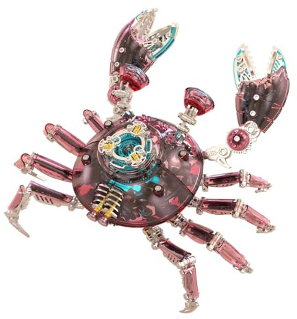 Puzzle de metal 3D para adultos, juego de construcción de cangrejo mecánico, 666 piezas Steampunk Vida Marina Modelo Decoración de Escritorio Regalos