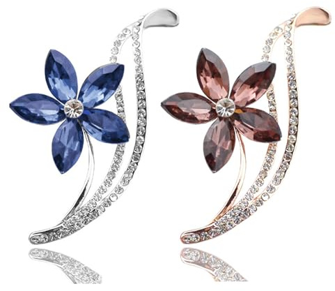 MLPKOI Lot de 2 Broche Bouquet, Broche En Cristal Pour Femmes Broches de Strass de Mode Accessoire Cadeau de Bijoux pour Vêtements de Mode, Accessoires de Mariage, Décoration de Vêtements