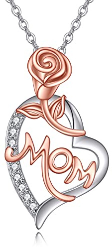 HLTYGWX Mor Barn/Dotter Halsband/Infinity Heart hänge Halsband Rosa smycken för kvinnor