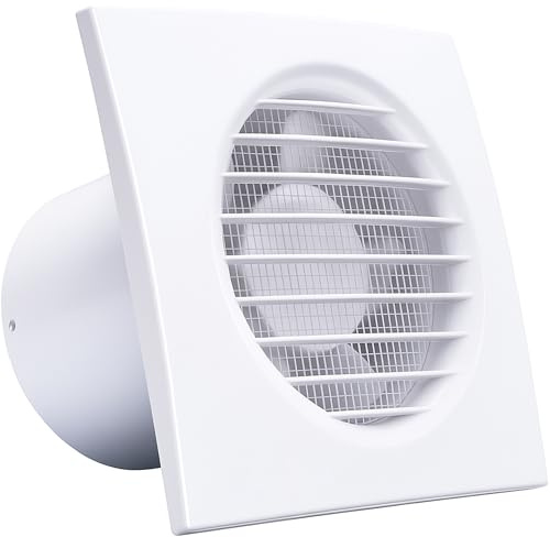 VENTS Aura 100mm (4”) Bathroom Extractor Fan with Humidity Sensor & Timer – Quiet Ventilation for Bathrooms & Wet Rooms, White