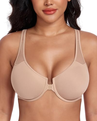 DotVol Reggiseno con Chiusura Frontale, Coppe morbide e Ferretto per Donna da Indossare Tutti i Giorni Minimizer Taglie Grandi Intimo Comodo