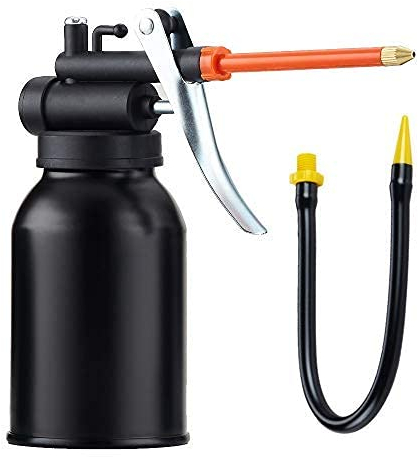 Junchi 300ml Oil Can Metal High Pressure Oiler Lubrication With Flex Spout &Straight Spout