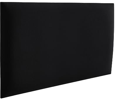 RAVIO Stoppade väggpaneler | 3D-paneler med skum | Väggkudde som sänggavel | Väggdekoration för sovrum, barnrum, kontor, hall |Svart, 60 x 30 cm