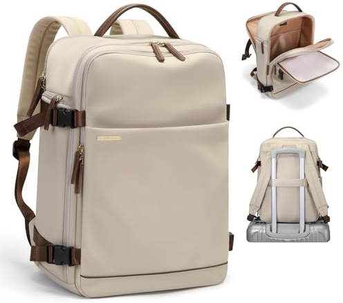 GOLF SUPAGS Zaino per Laptop con Scomparto per Laptop Separato, Adatto per Notebook da 15,6 Pollici, Borsa per Computer di Grande Capacità per Zaini da Lavoro, Viaggi e College per Donne (Albicocca)