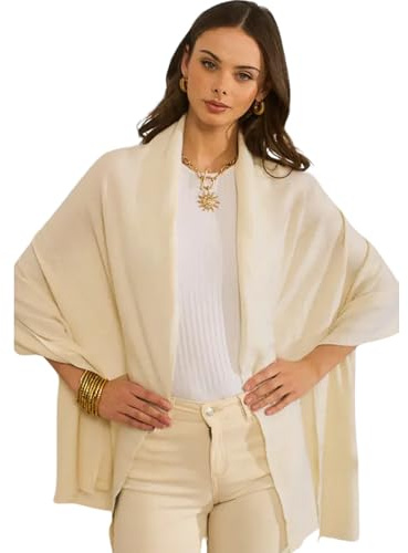 Mimi & Thomas UK Ivory Bridal Pure Cashmere Travel Wrap Shawl Scarf Gift Boxed