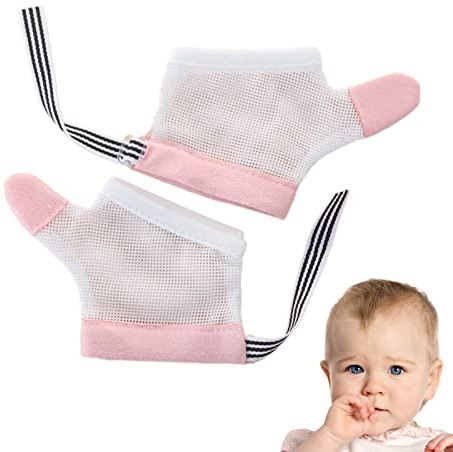 1 Paar Stop Daumenlutsch Handschuhe Säuglings Beißhandschuh, Anti Daumenlutscher, Atmungsaktiver Daumenlutscher Stopper, Fingerlutschstopper Für Kleinkinder Und Babys