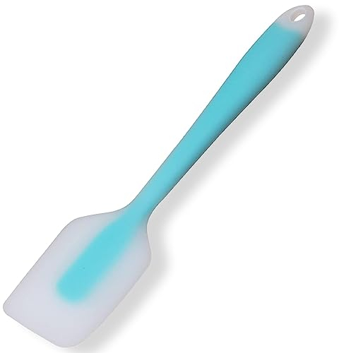 DAZISEN Spatole in Silicone - Spatole Cucchiaio Utensile da Cucina Senza Cuciture Spatola Raschietto Antiaderente Spatola Flessibile per Cucinare, Cuocere e Miscelare, Blu, S