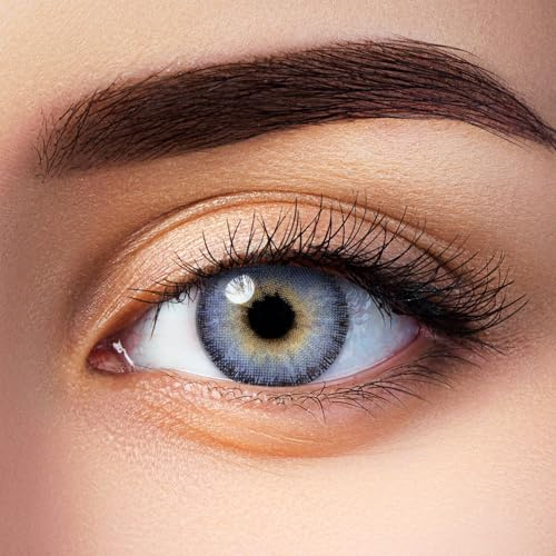 Aricona Farbige Kontaktlinsen mit Stärke, Blau, -3,75 Dioptrien, Brillante Augenfarbe & klare Sicht mit den natürlichen Farblinsen für Brillenträger mit Premium Hydrogel