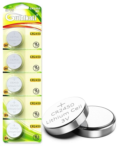 GutAlkaLi CR2450 3V Lithium Knopfzelle Elektro Batterien CR 2450 Lithium Batterie 5 Stück