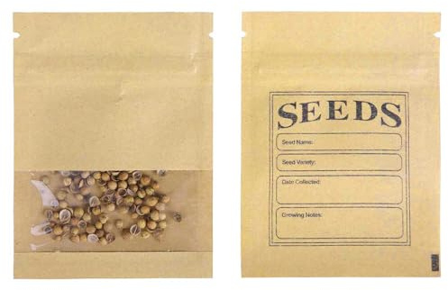 MITOB 100 Pack 2.75x3.74 inch Clear Window Small Resealable Seeds Envelopes
