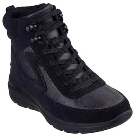 Skechers Women's Glacial Ultra Wanderlust Boots, Black Suede/Textile, 6 UK