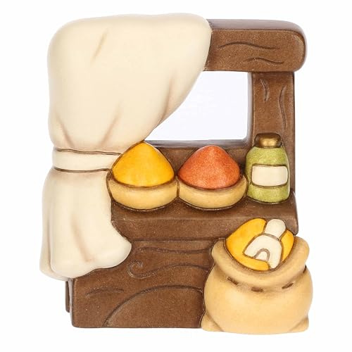 THUN, Banco delle Spezie in Ceramica di Alta Qualità, Collezione Presepe Classico, Statuine per Presepe di Natale da Collezione, 5,4 x 4,3 x 7,9 cm