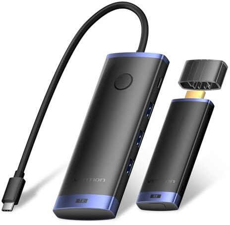 VENTION 4K @ 30Hz USB C Wireless HDMI Docking Station, 5G Wireless HDMI con 5 Gbps de transferencia de datos, 165FT/50M, 60W Fast Charging, para streaming de vídeo desde ordenador portátil, teléfono