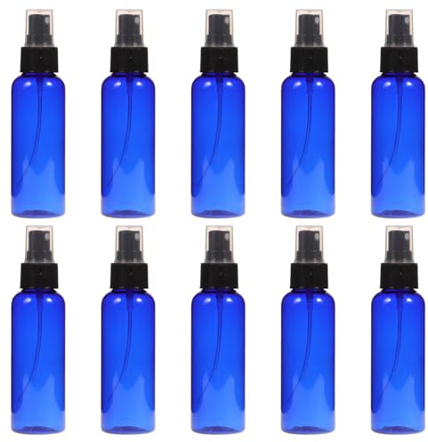 Amosfun Set med 10 sprayflaskor med 100 ml uppladdningsbar bärbar spray för parfym och kosmetika för resor blå