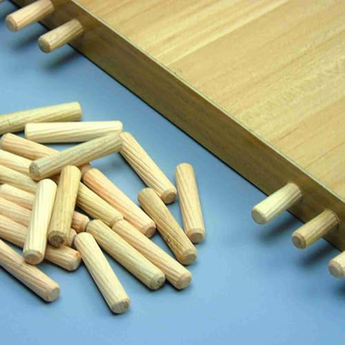 Haofy Jeu de 100 Goupilles Cannelées en Bois - Surface Lisse pour une Installation Facile dans une Armoire, une Armoire - Essentiel pour les Menuisiers et les Menuisiers 100 Pièces/6 Mm X 40 Mm/8 X