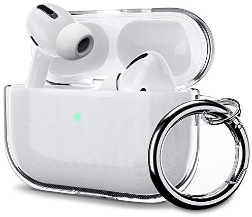 ULAK für AirPods Pro 2/1 Generation Hülle, Durchsichtig Stoßfest Hülle Dünn Schutzhülle mit Karabin Transparent Ladecase für Apple AirPods Pro 1st/2nd - Durchsichtig