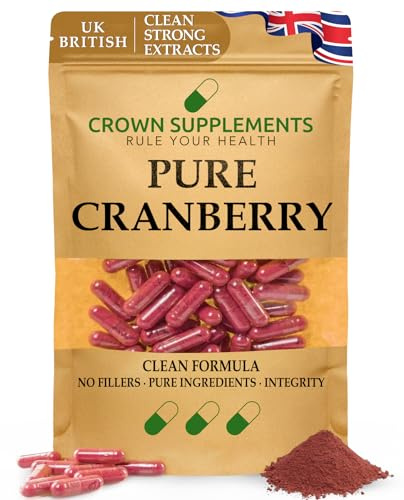Pure Cranberry Capsules | Clean Formula Extracts | High Strength Supplement | Crown Supplements UK (90 Capsules)