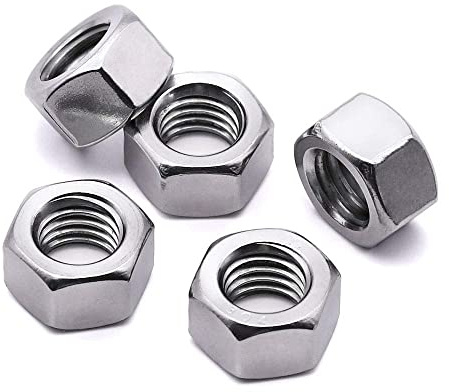 TERF® M12 Hex Hexagon Nut M12 (12mm) Stainless Steel A2 (304) Hex Hexagon Full Nuts - Pack of 5