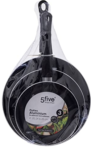 5five - 3 aluminiumpfannen 20 24 28cm