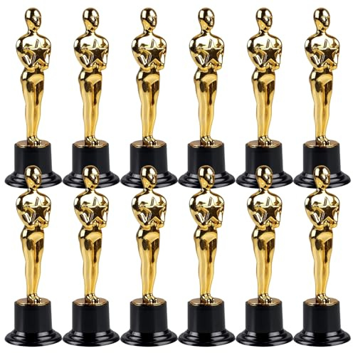 SUNOYA Trophée Personnalisable, 12 Pièces Trophée Football, Statuettes de Trophées en Plastique, Trophées en Plastique Mini, Trophée Personnalisé pour Football Sports Awards and Awards Galas