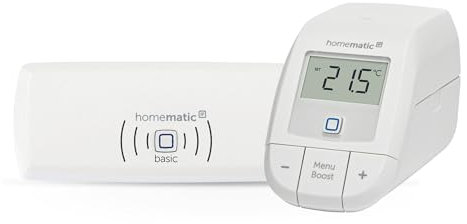 Homematic IP Smart Home Starter Set Heizen – Basic, Digitale Steuerung für Heizung mit oder ohne App, Alexa, Google Assistant, einfache Installation, Thermostat, Heizungsthermostat, 160955A0