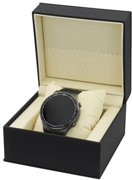 AfitLulu Porta Orologi Uomo e Donna, PU Scatola Orologi con Cuscino per Orologio Rimovibile per Uomo e Donna, Portatile Porta Orologi da Viaggio per orologi da polso, orologi intelligenti (Nero)