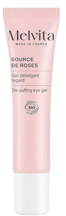 Melvita - Gel Défatiguant Regard - Source de Roses - Apaisant, Revitalisant pour Contour des Yeux Sensibles - Texture Légère, Rafraîchissante - 15ml