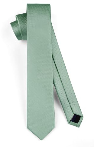HISDERN Cravate Homme Vert foncé 6CM Slim Cravate Fine Soie Couleur Unie Mariage Plusieurs Couleurs Disponibles avec Boîte