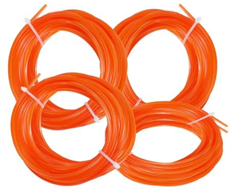 2,4mm * 4m 4 Uds hilo de desbrozadora cable de nailon cuerda redonda hilo de desbrozadora de hierba de gasolina hilo de desbrozadora en espiral de nailon cuerda