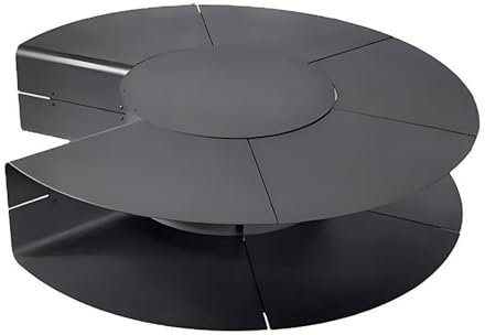 ruyi-1986 Caminetto da Esterno, braciere Rotondo a Legna con Contenitore, Moderno braciere a Legna in Acciaio Inox for terrazza Esterna e Giardino(80cm)