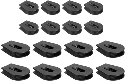 uxcell 16 Pcs Wheeled Cord Locks for Drawstring Plastic Toggle Slider Stopper End Cord Slider Replacement for Backpack Shoelace Hat Bungee Shock Cord, 0.9/1.5 Inch