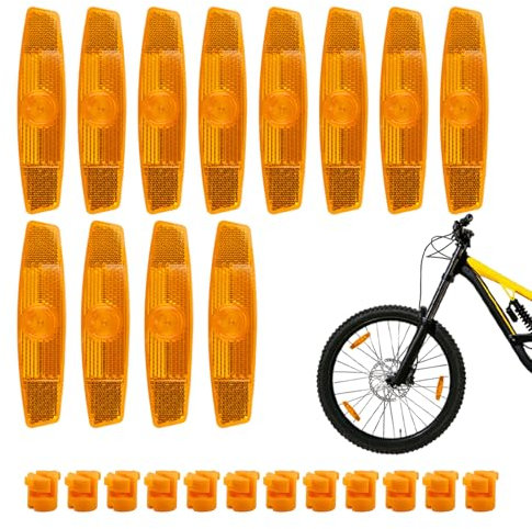 Xmart 12 Stück Speichenreflektoren Fahrrad Gelber Fischtyp Reflektoren Fahrrad Verkehrssicherheit Katzenaugen Fahrrad Wiederverwendbar Fahrrad Reflektoren Mountainbike Kinderfahrrad