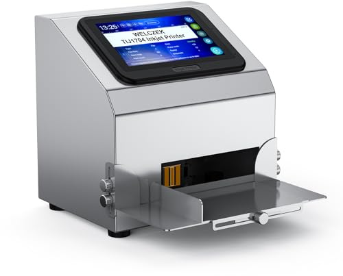 WELCZEK TIJ1704 Stampante a Getto d'Inchiostro Portatile Intelligente - Per Data di Scadenza, Lotto, Logo, Codici a Barre e QR | Cartuccia a Essiccazione Rapida + Touchscreen (TIJ1704)