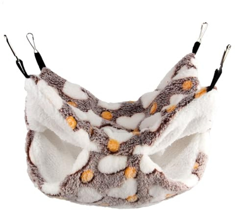 WeddHuis 1 pièce Hamac pour cochons d'Inde, rats, furets et petits animaux en polaire douce et chaude, accessoire de cage pour animaux, lit suspendu pour dormir, hamster (étoile)