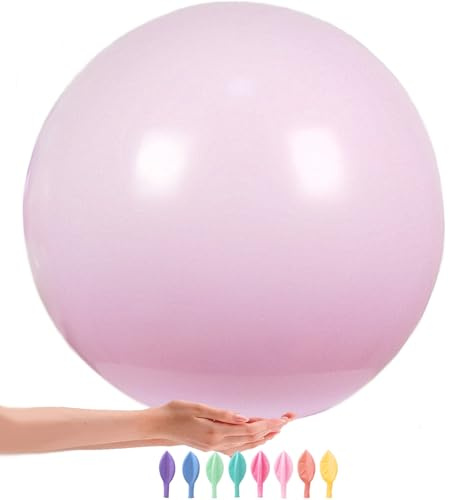 LUKIUP 8 Pezzi Palloncini Macaron Rosa Chiaro, Palloncino Macaron XXL, Palloncini da 36 Pollici, 90 CM Pallone Grande, Palloncinio Giganti per Matrimoni, Compleanni, Natale