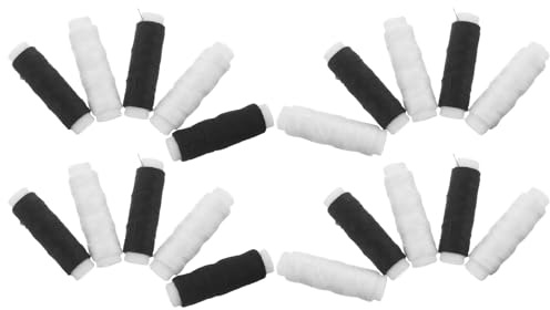 SHERCHPRY 20 Piezas Hilo de Poliéster para Coser a Mano y Máquina, 20 Bobinas Surtidas (negro y Blanco 50m), Resistente para Jeans y Manualidades, Kit de Costura Doméstico para Bordado y