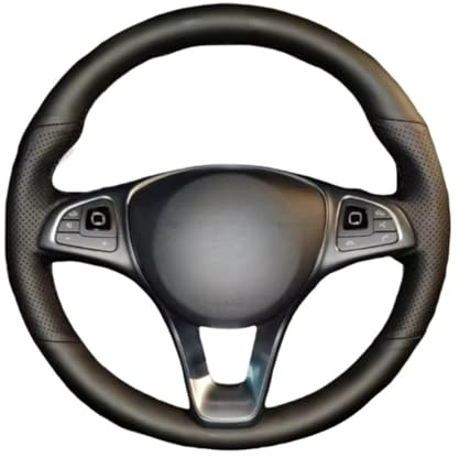 Bil Styrskydd Rattskydd För Benz För Vito III (W447) 2015 2016 2017 2018 2019 2020 Ratt Tillbehör(Black Thread)