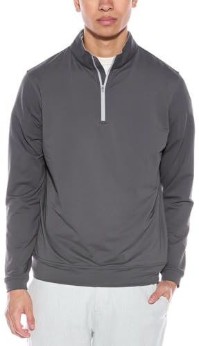 PETER MILLAR Perth Stretch Loop Terry Quarter-Zip Iron-L