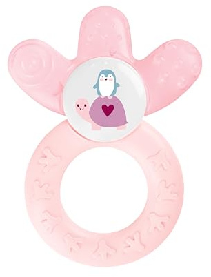 MAM Mordedor, a partir de 4 Meses, Alivio Instantáneo a la Dentición de los Dientes Posteriores, con Agua para Refrescar, Ligero y Fácil de Agarrar, Fácil de Limpiar, Rosa, Pack de 1