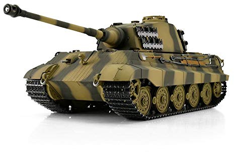 Carro armato radiocomandato 1/16 RC Restiger con verniciatura mimetica BB RZ, Pro Edition con ritiro dei tubi e scatola decorativa in legno