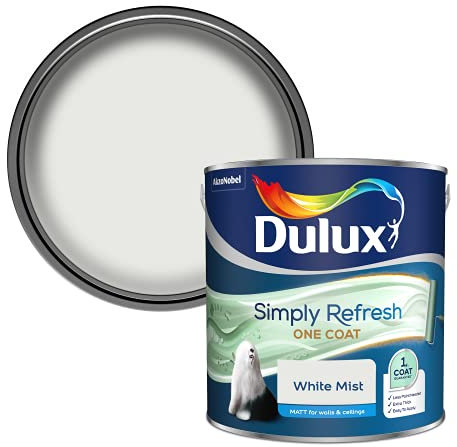 Dulux Simply Refresh Matt Emulsion Paint - White Mist - 2.5L, 5382903