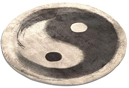 Eslifey Aquarell Ying Yang Runder Shaggy Teppich Shag Pile Weich Shaggy Area Rugs Modern Carpet Wohnzimmer Schlafzimmer Matten 60 cm Kinder Jungen Mädchen Matten