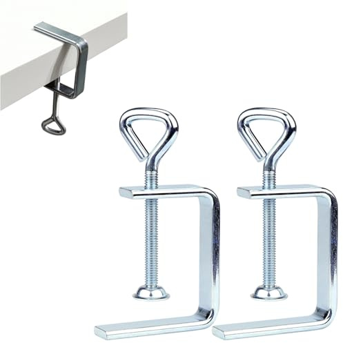 EYYVRE Woodworking C-Clamp, 2PCS Stainless Steel Heavy Duty Clamps for Welding, Wide Jaw 2 Desk Bench Dog Hole Clamp for Wood Edge Clamps, 22350998