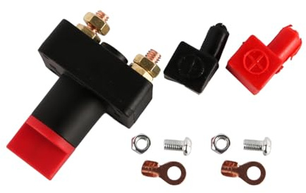 FONGKNOX Interruttore a batteria da 300 A, 6 mm, interruttore rotativo per interruttore di corrente 12-60 V, on/off con accessori di installazione per auto, furgoni, camper, camion, barche, batterie