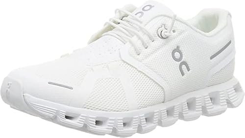 On Herren Cloud 5 Textile Synthetic All White Trainer 42 EU