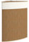 HOMCOM Cesto Portabiancheria Angolare da 55L con Sacco Estraibile e Coperchio Removibile, Cesta per la Biancheria in Bambù, 35x35x60 cm, Marrone