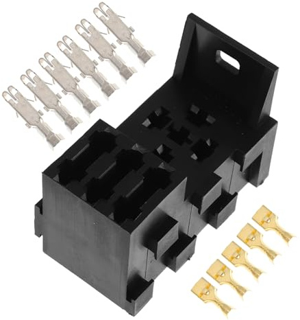 ELAYARD Portafusibles de Relé para Coche Kit de Caja de Relé Automotriz para Motocicleta Organizador de Fusibles para RV Camión Barco con Soporte de Batería Terminal y Distribución