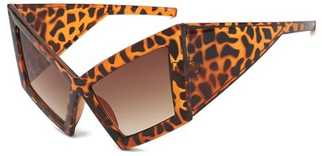 BellaBlend TELAIN Gafas de sol divertidas extra grandes para adultos mujeres, accesorios para fiestas y danza Hip-Hop, diseño único y estiloso (Leopardo)