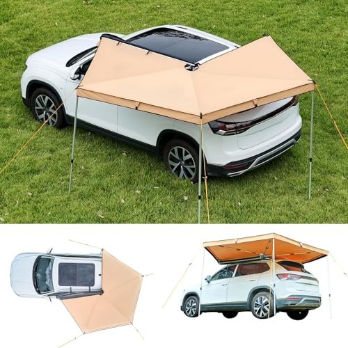 VEVOR Tenda Veranda per Auto Furgoni da Campeggio da 270 Gradi con Borsa per il Trasporto, Tendalino Lato Conducente da 3,2 x 1,6 m, per Auto Impermeabile UV50+, per Tutte le Stagioni, per SUV